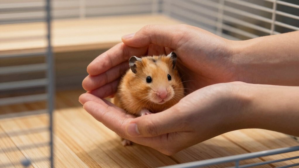 approach slowly gently scoop