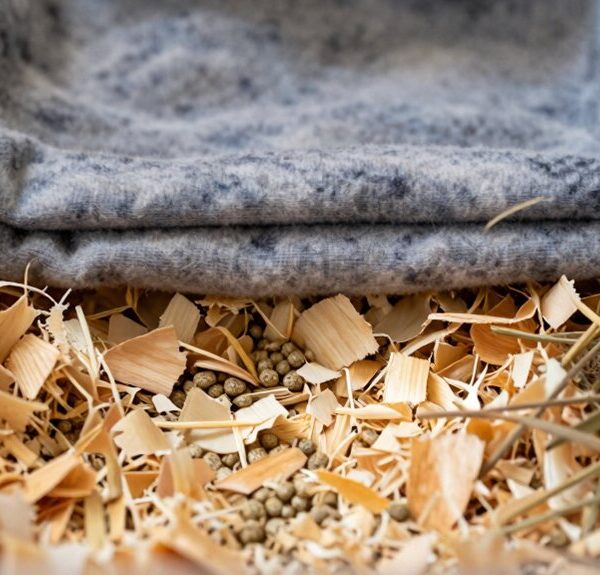 bedding hideout food water