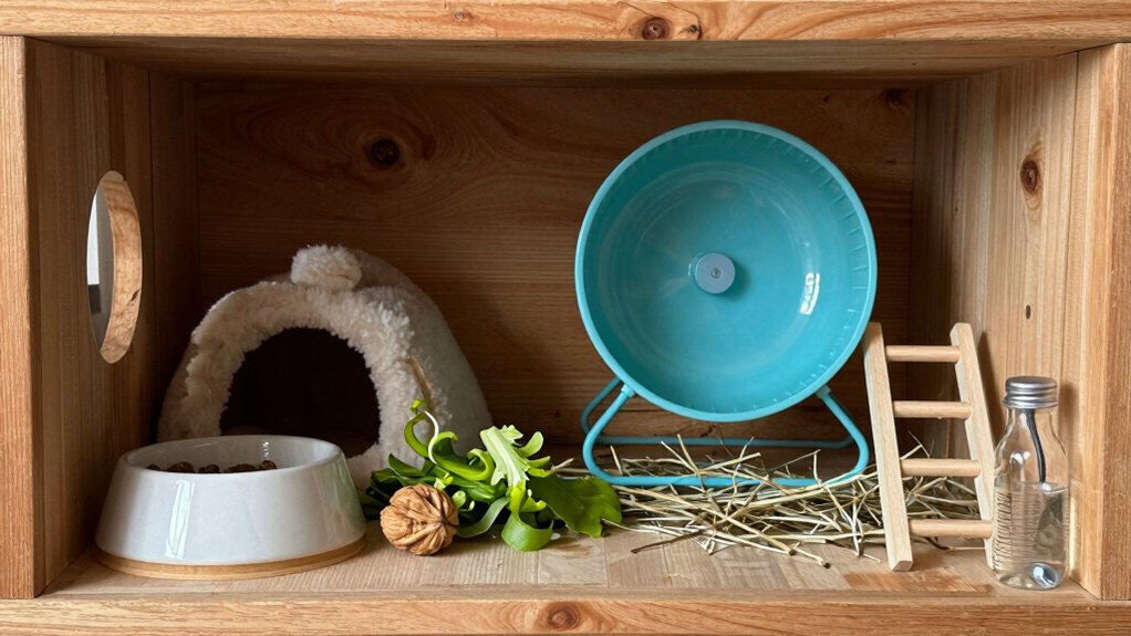 bedding toys food water