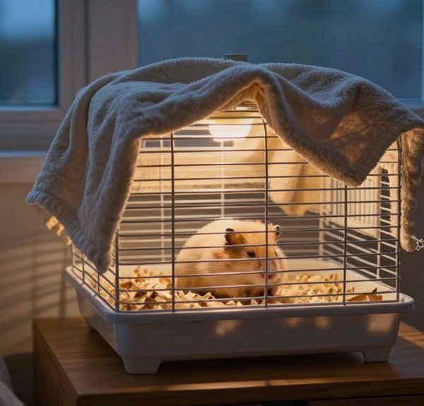 blanket over hamster cage
