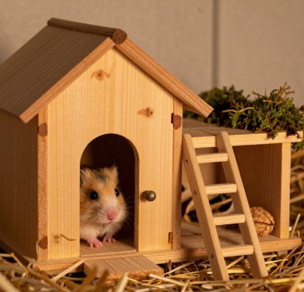 cozy wooden hamster houses