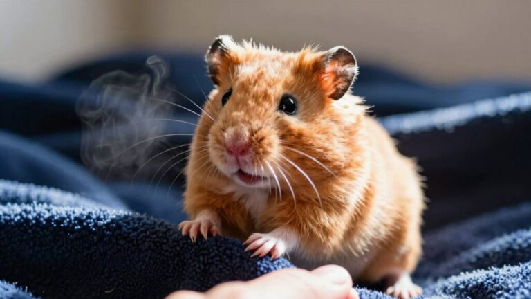 hamster squeaks when handled