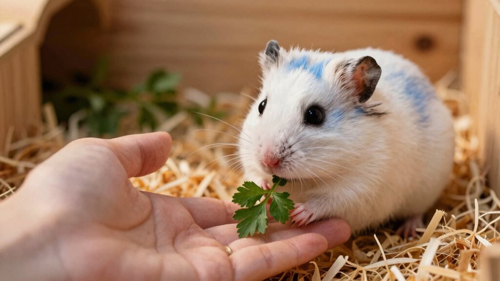 hand feed treats build trust