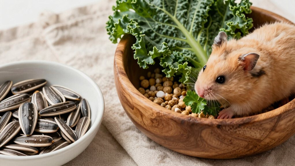 pellets veggies water no overfeeding